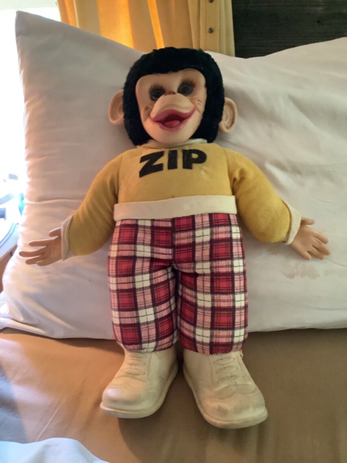 Vintage Rushton Zip Zippy Monkey Chimp Plush Doll Stuffed Animal Toy