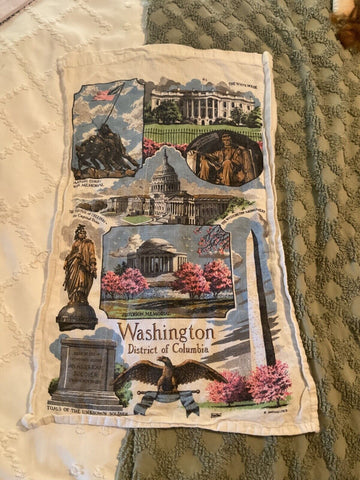 Vtg Souvenir Linen Tea Towel White House Washington DC