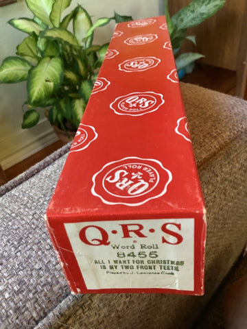 QRS Word ALL I WANT FOR CHRISTMAS IS MY TWO FRONT TEETH 8455 Player Piano Roll