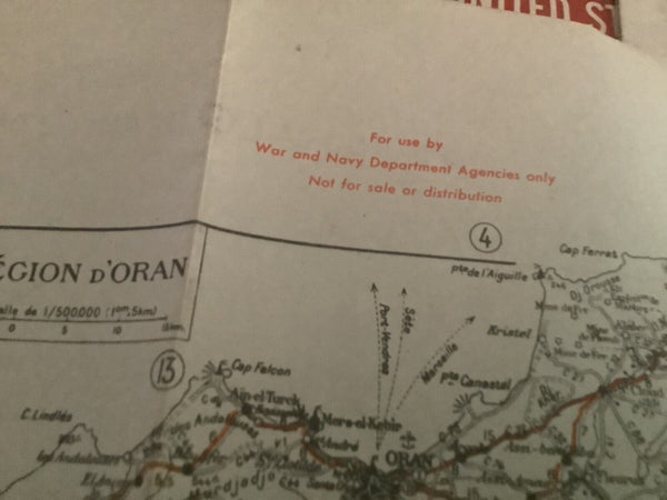 Vtg WWII U.S. Army Military war ROAD MAP West AFRICA 1942 FIRST EDITION no. 151