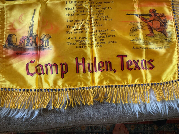 WWII Era US Army Coast Artillery  Camp Hulen Texas  Pillow Sham case cover