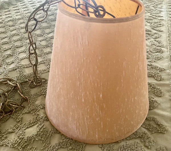 VTG Mid Century Modern drum nubby Shade Hanging Swag Lamp