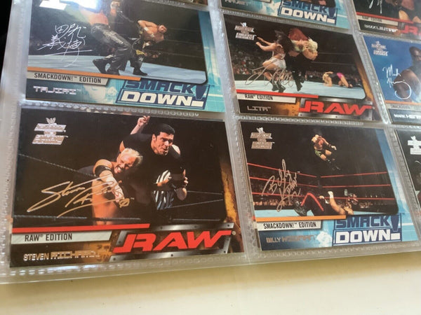 WWE Fleer 2002 Raw vs Smackdown card lot of 9