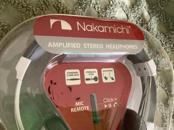 Nakamichi NK2000 Over Ear Stereo Headphones w/Mic Remote White - New & Sealed