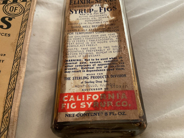 Small Antique Calfig California Fig Syrup Co. Medicine Bottle.