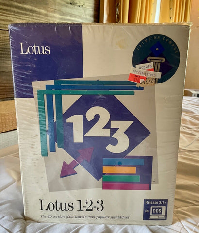 3D version Lotus 123 Release 3.1 for DOS  5.25" Floppy  Vintage education unit
