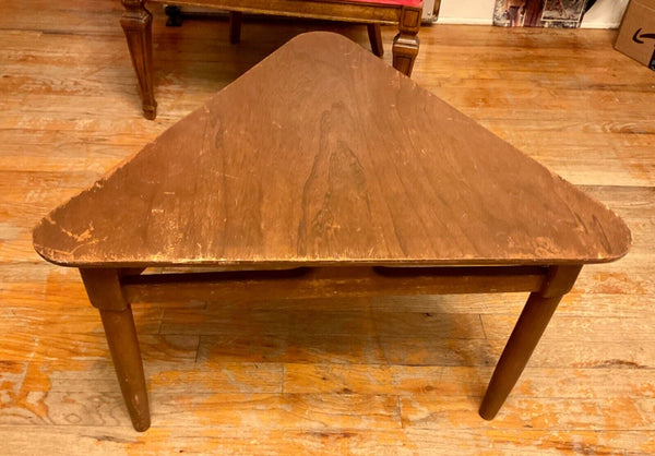 Vintage Mid Century modern retro wood Triangle Guitar Pick End Table side accent