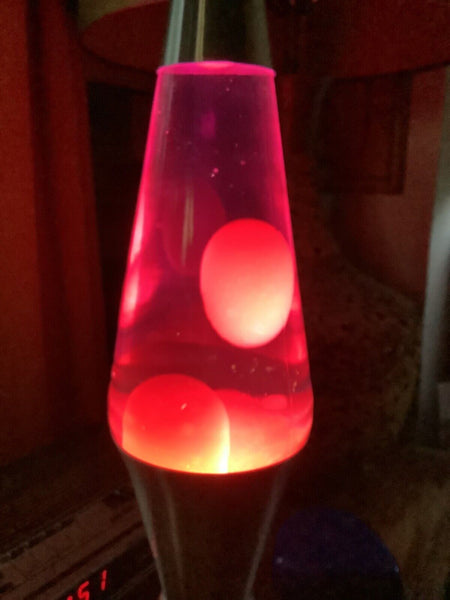 Vtg Lava Lite Lamp - Purple silver