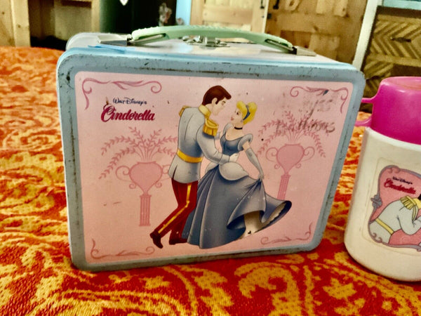 Vintage 1998 Thermos Walt Disney's Cinderella Tin Lunch Box