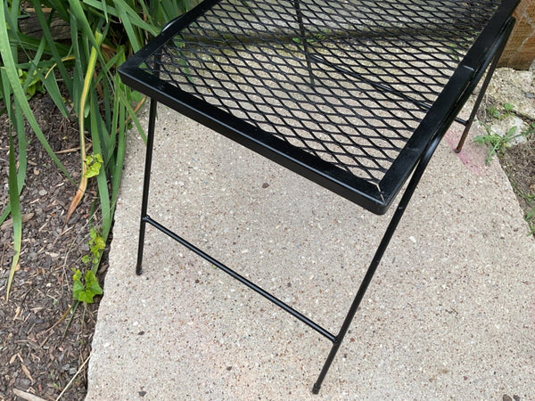 Mid Century Modern Wrought Iron Nesting end side Table Vintage Patio Furniture