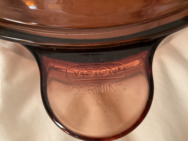 VTG Corning Ware Visions Dutch Oven Stock Pot 4.5 l liter W/lid Amber