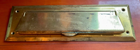 Vtg Old Brass Letter Box Plate Door Mail Slot Mailbox box
