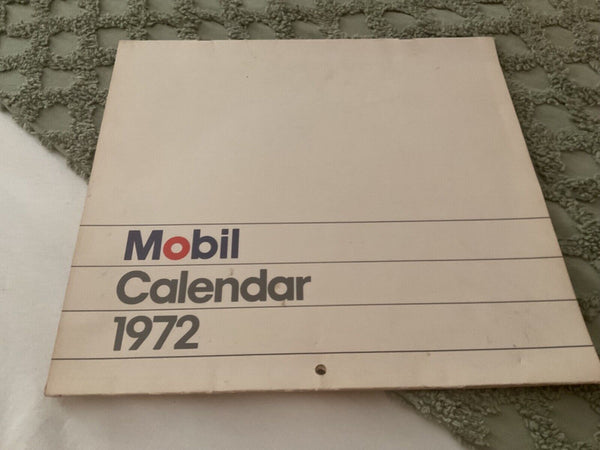 Vtg Original 1972 Mobil Oil  gas advertise company Calendar