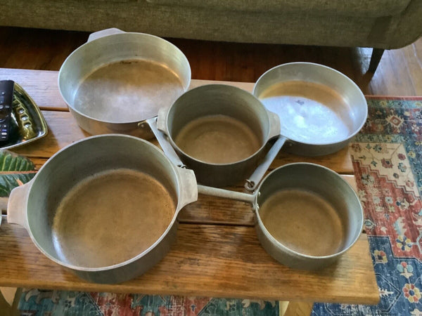 Vtg set Royalty Nasco pot Pan Dutch Oven skillet  Aluminum Korea cookware