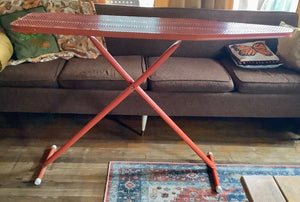 Vintage Metal Mid century Ironing Board Full Size  Made USA mcm orange
