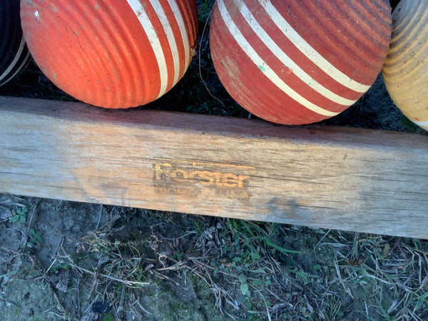 Vintage Forster Croquet Set 6 Player with Wheeled Rolling Cart  caddy Stand Game