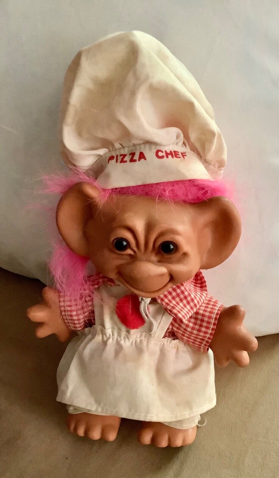 Vintage Uneeda Genuine Wishnik Troll doll pizza chef outfit