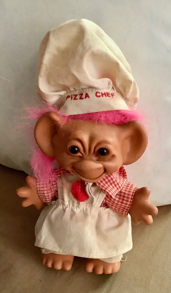 Vintage Uneeda Genuine Wishnik Troll doll pizza chef outfit