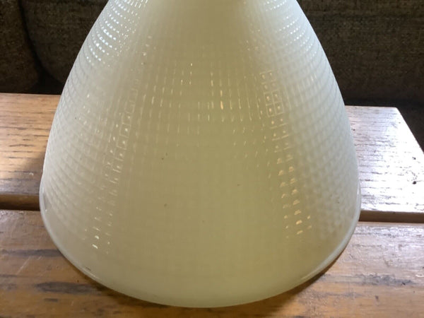 Vintage Milk Glass Waffle Design Cone Shaped  floor torchiere  Lamp Shade 6”