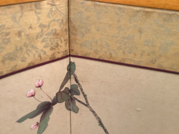 Vtg  Asian China Japanese Folding Screen 72"x 36” Wall Art Room Divider floral