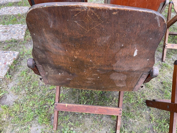 Vtg Mid Century 1940s US Norco American Seating Company Wooden Folding Chairs