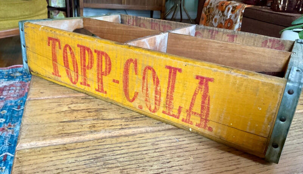 Vintage  Topp  Cola Wood wooden Storage Chest Crate Box very rare