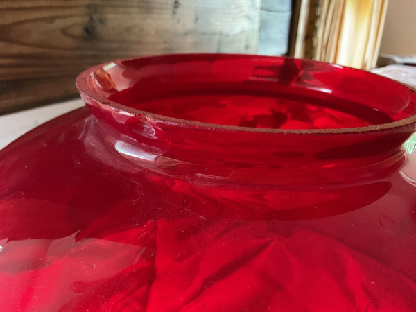 Antique Vintage Ruby red gwtw parlor  Glass Lamp Shade Dot Pattern