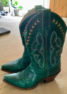 Justin Boots Turquoise Green Women's Boots Damiana Sz 7.5 B L4302