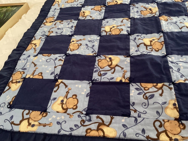 Little Monkeys Comforter Baby Blanket guitar  Hang On Wall quilt wall