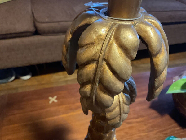 Gold Palm Tree Table Lamp tiki tropical leaves