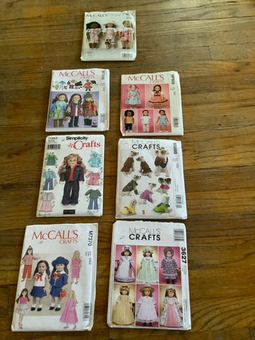 Lot Sewing Pattern Doll Clothes Lot Simplicity McCalls Butterick 18"