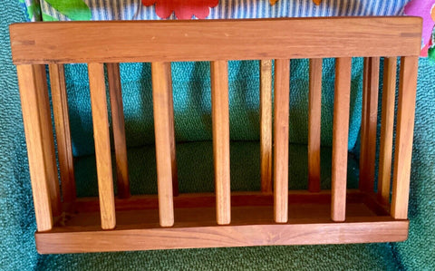 Danish Design TEAK MAGAZINE RACK by GOODWOOD c. 1970s for Floor or Wall Mounting