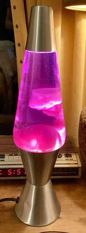 Vtg Lava Lite Lamp - Purple silver