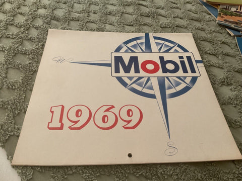 Vtg Original 1969 Mobil Oil  gas advertise company Calendar