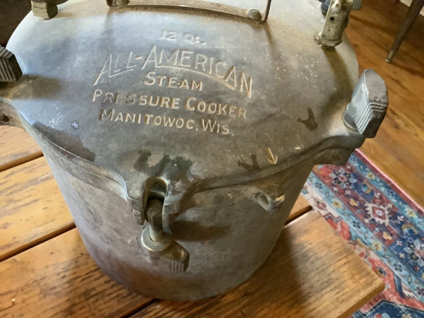 Vintage  antique All American Pressure Cooker Canner Cast Aluminum USA 12 qt
