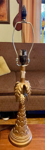 Gold Palm Tree Table Lamp tiki tropical leaves