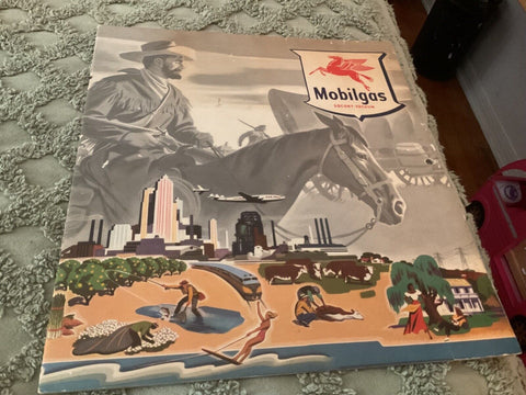 Vintage 1955 MOBILGAS  Mobil advertising oil Calendar Mobil gas