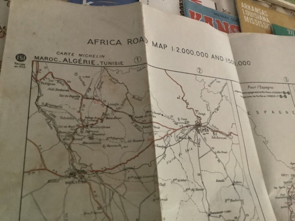 Vtg WWII U.S. Army Military war ROAD MAP West AFRICA 1942 FIRST EDITION no. 151