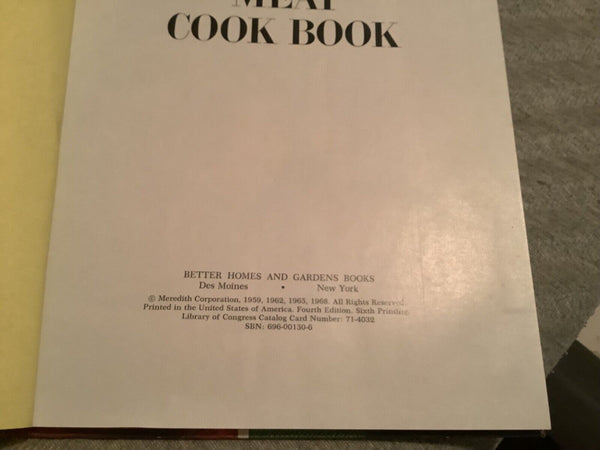 Vintage 1968 Better Homes and Gardens Meat Cook Book 400+ Meat Recipes HC