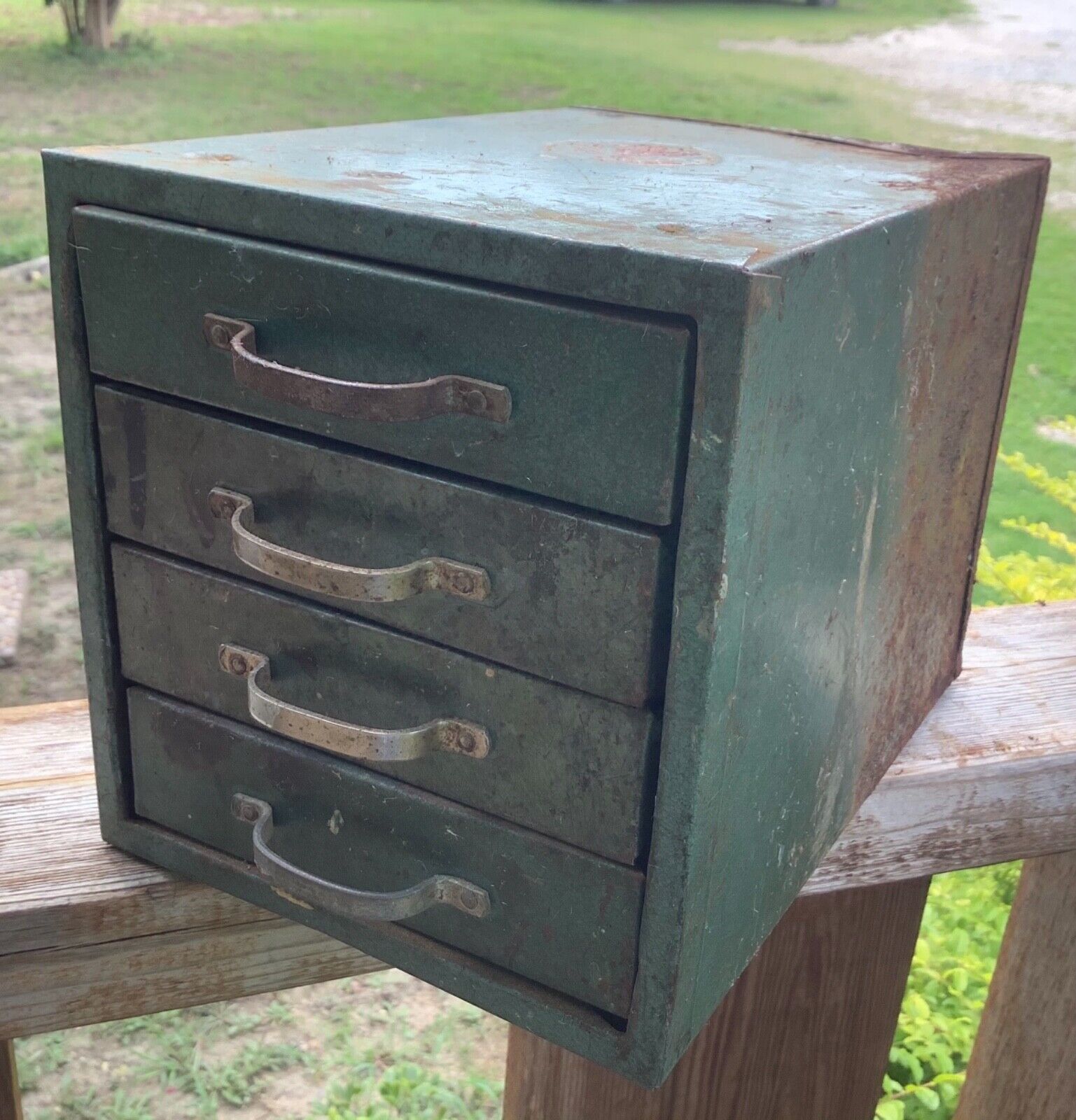 Vintage Wards Master Quality Parts Drawer Cabinet Metal Small Tool Box