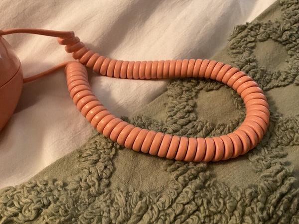 Vintage Spectra Phone Trim Line Telephone works coral pink comes with pink cord