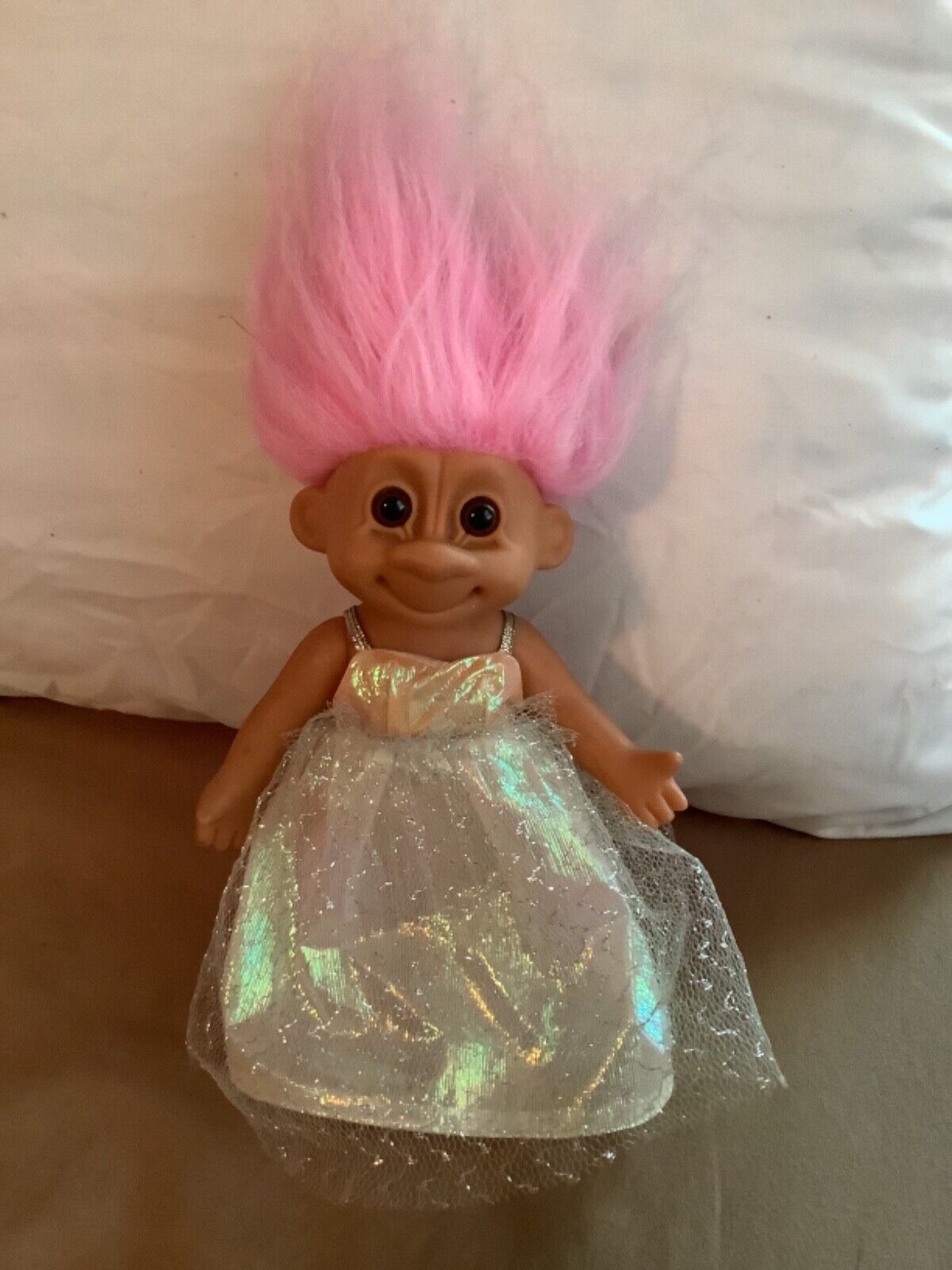 Vintage Russ Troll Doll ballerina Dress Pink Hair  Lace