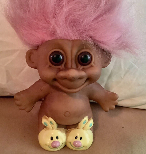 Russ Troll Doll Tall Bunny shoes slippers pink hair
