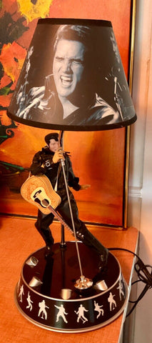 Vintage Elvis Presley Animated Musical Lamp Lights Up And Sings Hound Dog Works!
