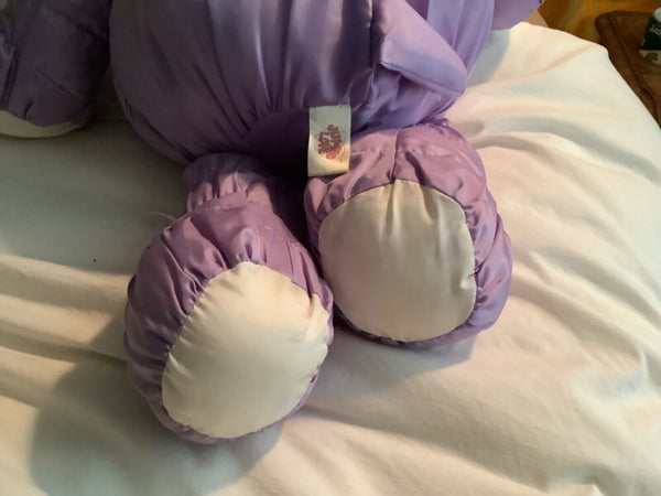 Vintage Commonwealth Jumbo Love Purple HIPPO Puffalump 28” Nylon Plush 1986