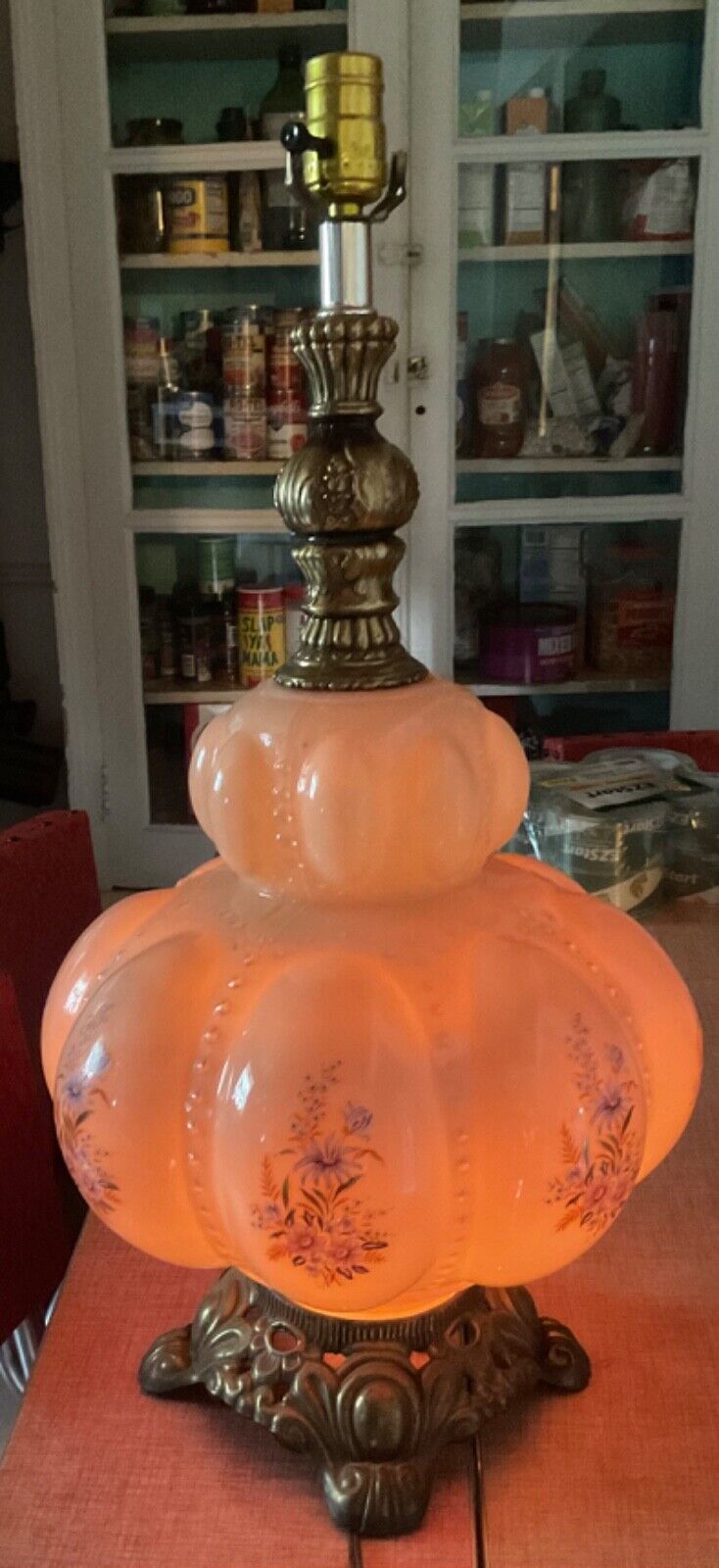 アンティーク ランプ マ―メイド テ―ブルライト Vtg Hollywood Regency MCM mid century Table Lamp Bubble Glass Carl Fal