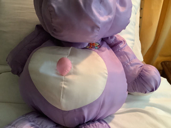 Vintage Commonwealth Jumbo Love Purple HIPPO Puffalump 28” Nylon Plush 1986