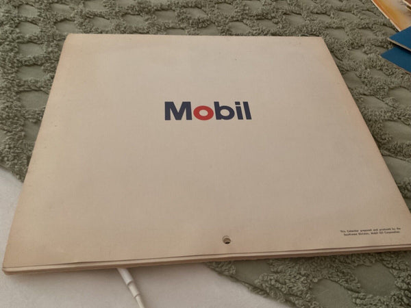 Vtg Original 1972 Mobil Oil  gas advertise company Calendar