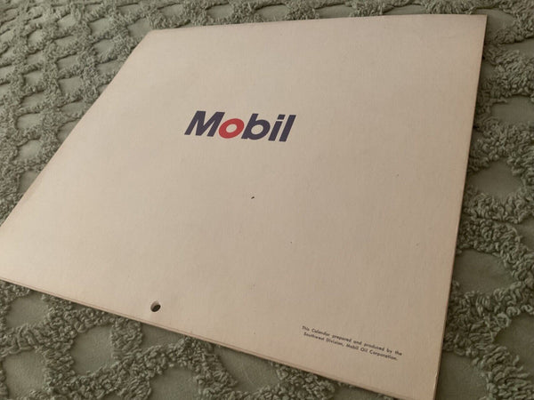 Vtg Original 1973 Mobil Oil  gas advertise company Calendar