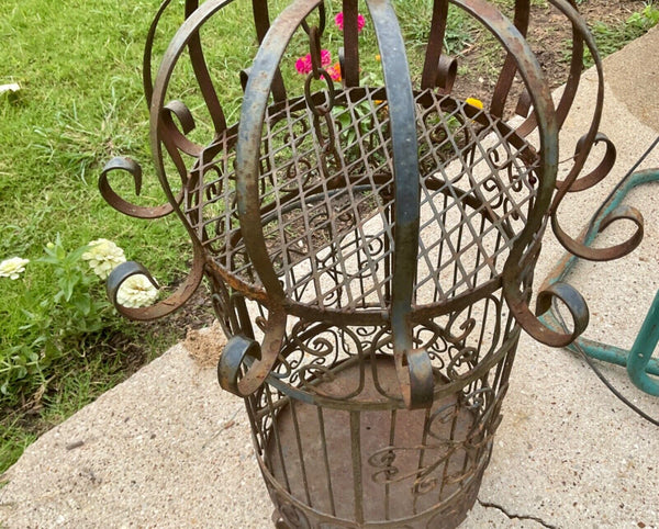 Large Vintage Wrought Iron Antique Bird Cage house birdcage scrolled